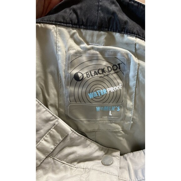 Black Dot Womens Waterproof Outerwear Pants Large Nylon Light Gray 055803 - Picture 6 of 7